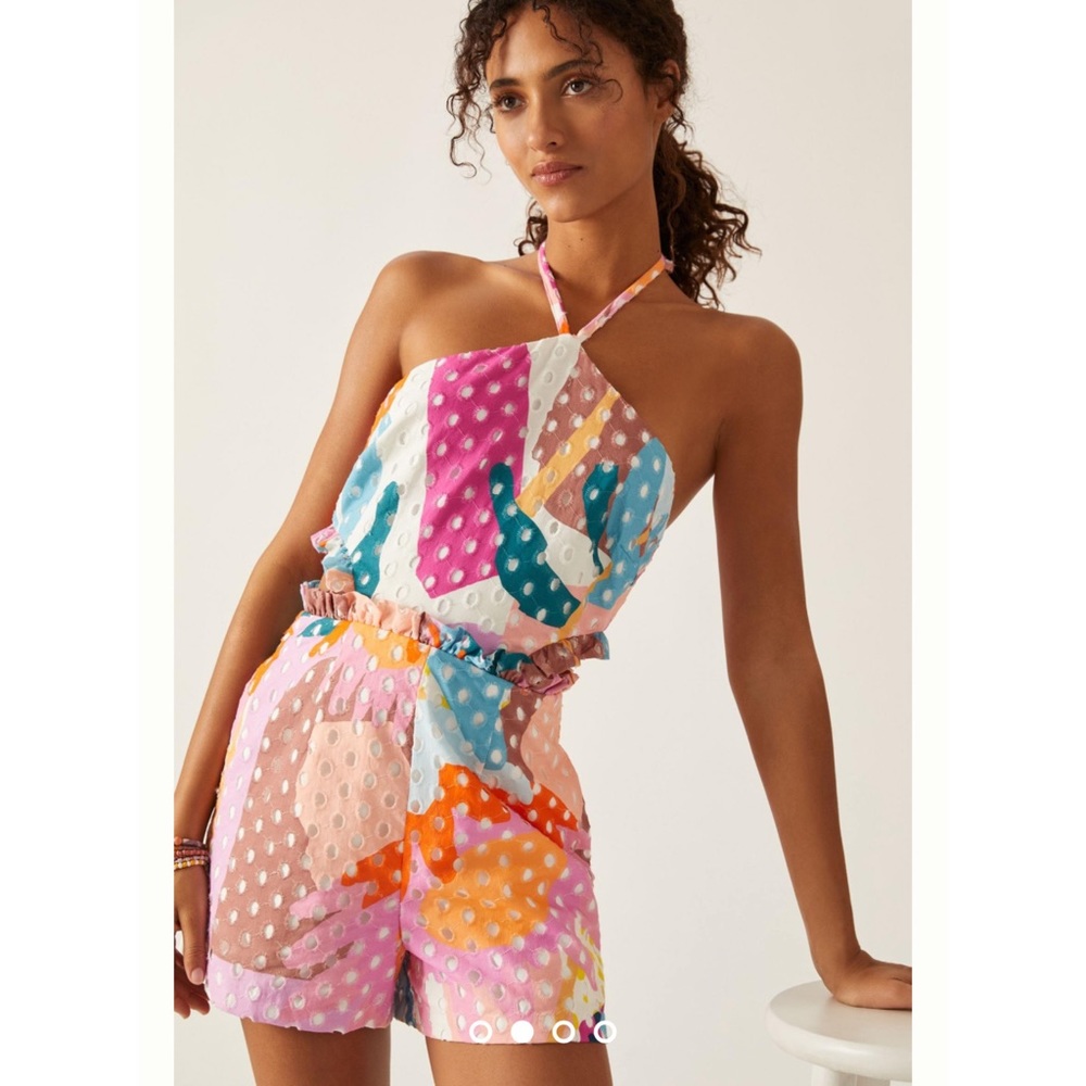 NWT Anthropologie Hutch Halter Eyelet Romper